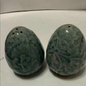 Green Ceramic Salt and Pepper Shakers